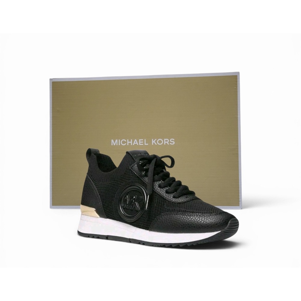Michael Kors Jenkins Knit Trainer Black Size 6M New In Box $225